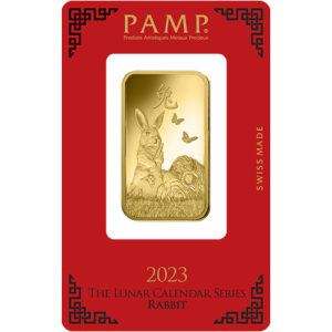 1 oz PAMP Suisse Lunar Rabbit Gold Bar (New w/ Assay)