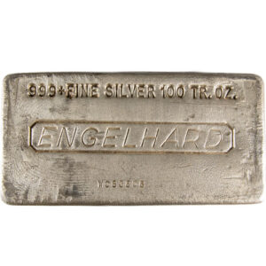 100 oz Engelhard Hand Poured Silver Bar