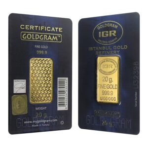 20 Gram Istanbul Gold Refinery Gold Bar (New w/ Assay)