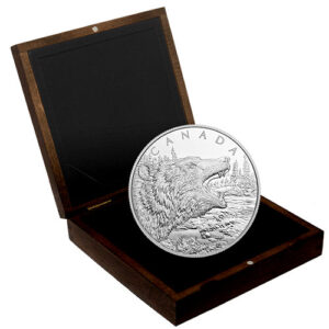 2016 500 Gram Proof $125 Canadian Silver Roaring Grizzly Coin (Box)
