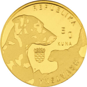 2021 1/16 oz Croatia Gold Dalmatian Dog Coin