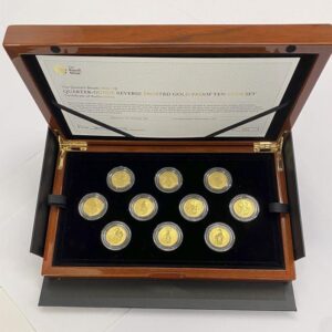 2021 1/4 oz Proof British Gold Reverse Frosted Queen’s Beast 10-Coin Set (Box + CoA)