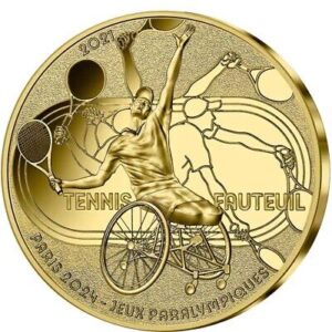 2021 1/4 oz Proof French Olympic Wheelchair Tennis Gold Coin (Box + CoA)