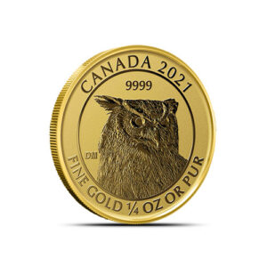 2021 ¼ oz Canadian Gold Great Horned Owl Reverse Proof Coin