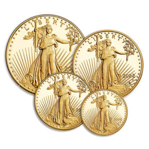 2022-W 4-Coin Proof American Gold Eagle Set (Box + CoA)
