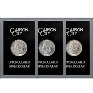 Morgan Silver Dollar 3-Coin Set For Sale (1882-1884-CC, GSA, Box + CoA)