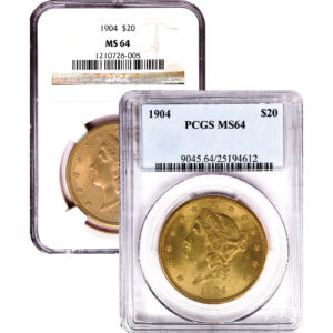 Pre-33 $20 Liberty Gold Double Eagle Coin MS64 (PCGS or NGC)