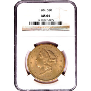 Pre-33 $20 Liberty Gold Double Eagle Coin MS64 (PCGS or NGC)