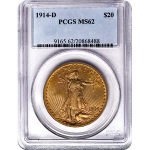 Pre-33 $20 Saint Gaudens Gold Double Eagle Coin MS62 (PCGS or NGC)